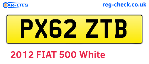 PX62ZTB are the vehicle registration plates.