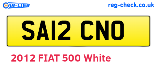 SA12CNO are the vehicle registration plates.