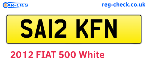 SA12KFN are the vehicle registration plates.