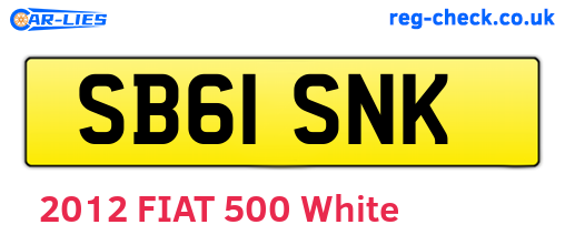 SB61SNK are the vehicle registration plates.