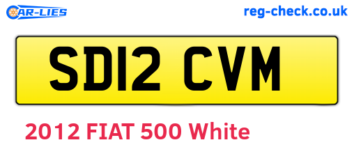 SD12CVM are the vehicle registration plates.