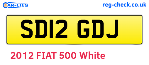 SD12GDJ are the vehicle registration plates.