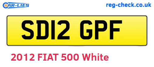 SD12GPF are the vehicle registration plates.