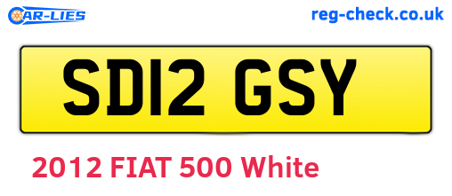 SD12GSY are the vehicle registration plates.