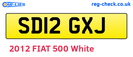 SD12GXJ are the vehicle registration plates.