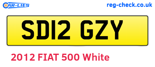 SD12GZY are the vehicle registration plates.