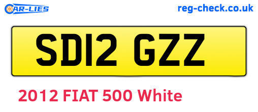 SD12GZZ are the vehicle registration plates.