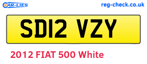 SD12VZY are the vehicle registration plates.