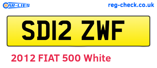 SD12ZWF are the vehicle registration plates.