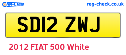 SD12ZWJ are the vehicle registration plates.