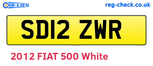 SD12ZWR are the vehicle registration plates.