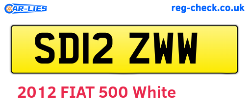 SD12ZWW are the vehicle registration plates.