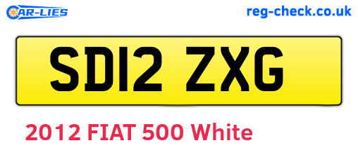 SD12ZXG are the vehicle registration plates.