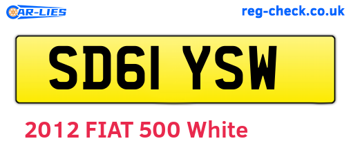 SD61YSW are the vehicle registration plates.