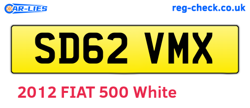 SD62VMX are the vehicle registration plates.