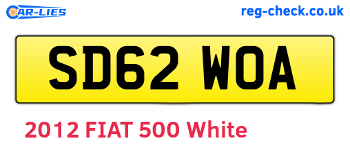 SD62WOA are the vehicle registration plates.