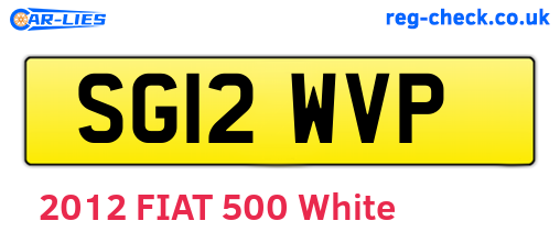 SG12WVP are the vehicle registration plates.