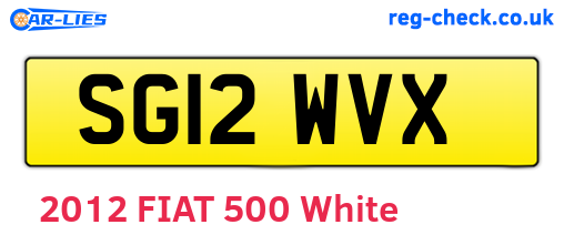 SG12WVX are the vehicle registration plates.