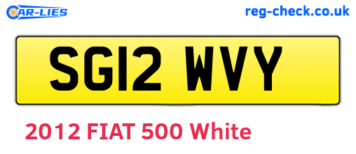 SG12WVY are the vehicle registration plates.