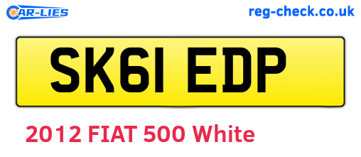 SK61EDP are the vehicle registration plates.
