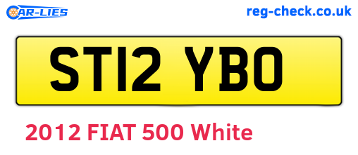 ST12YBO are the vehicle registration plates.