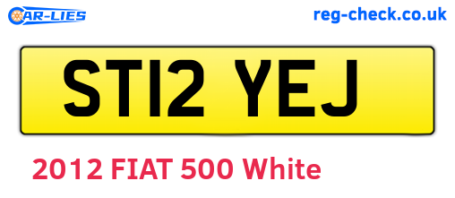 ST12YEJ are the vehicle registration plates.