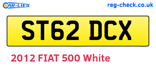 ST62DCX are the vehicle registration plates.