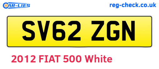 SV62ZGN are the vehicle registration plates.