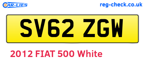 SV62ZGW are the vehicle registration plates.