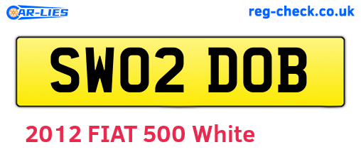 SW02DOB are the vehicle registration plates.