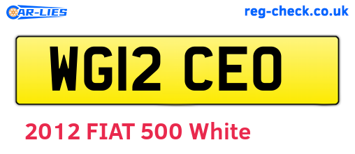 WG12CEO are the vehicle registration plates.