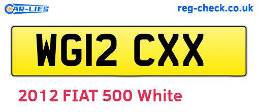 WG12CXX are the vehicle registration plates.