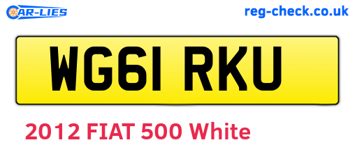 WG61RKU are the vehicle registration plates.