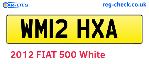 WM12HXA are the vehicle registration plates.