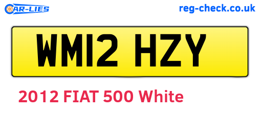 WM12HZY are the vehicle registration plates.
