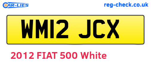 WM12JCX are the vehicle registration plates.