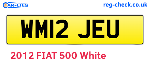 WM12JEU are the vehicle registration plates.