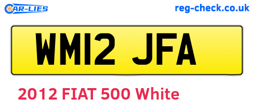 WM12JFA are the vehicle registration plates.