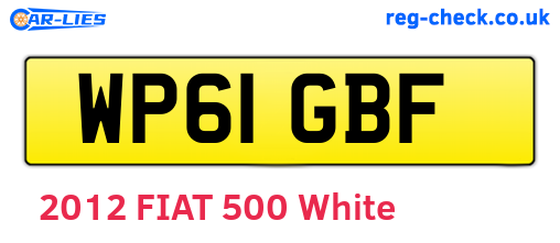 WP61GBF are the vehicle registration plates.
