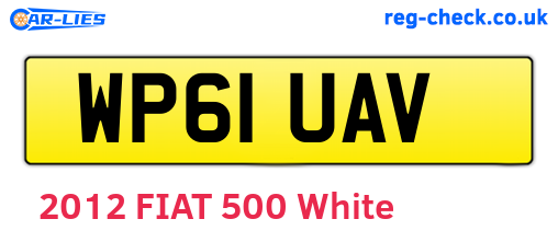 WP61UAV are the vehicle registration plates.