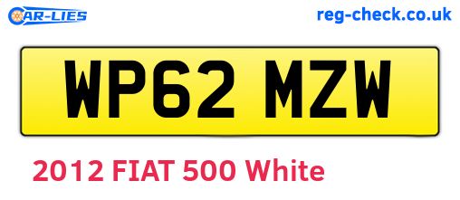 WP62MZW are the vehicle registration plates.