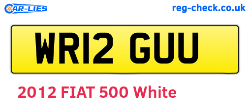 WR12GUU are the vehicle registration plates.
