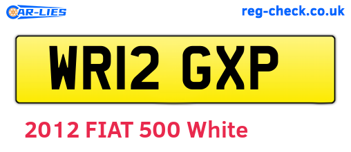 WR12GXP are the vehicle registration plates.