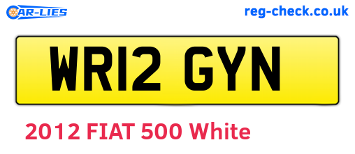 WR12GYN are the vehicle registration plates.