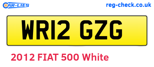 WR12GZG are the vehicle registration plates.