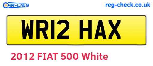 WR12HAX are the vehicle registration plates.