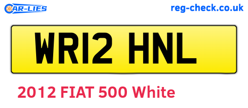 WR12HNL are the vehicle registration plates.
