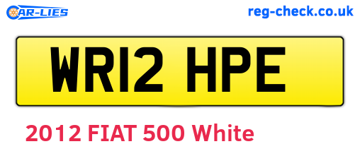 WR12HPE are the vehicle registration plates.
