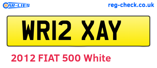 WR12XAY are the vehicle registration plates.