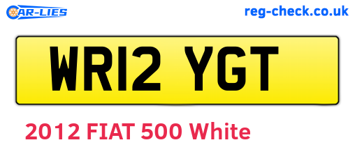 WR12YGT are the vehicle registration plates.